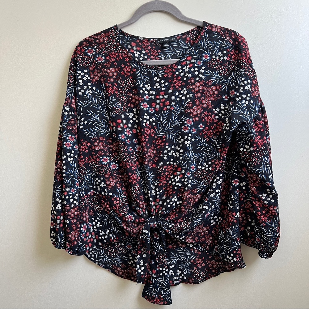 Signature Studio Floral Print Top Size Large